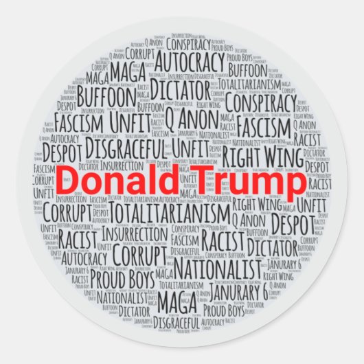 Sticker Rond Cloud anti-Trump (Devant)