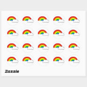 Sticker Rond Cloud arc-en-ciel (Feuille)