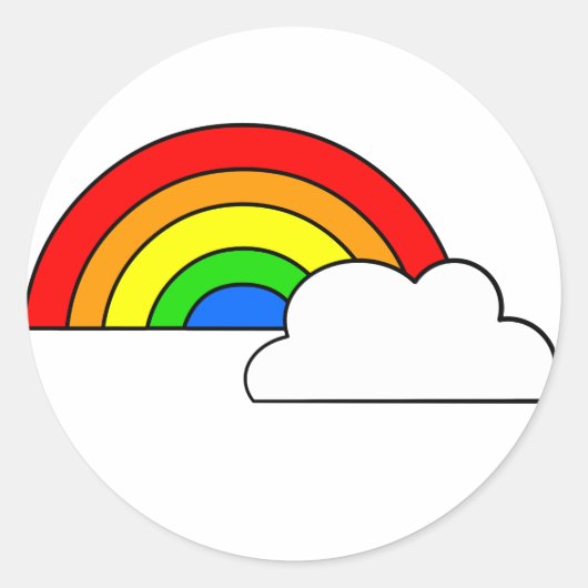 Sticker Rond Cloud arc-en-ciel (Devant)