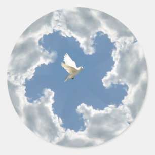 Sticker Rond Cloud argenté collant de colombe