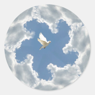 Sticker Rond Cloud argenté collant de colombe