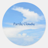 Sticker Rond Cloud bleu ciel blanc (Devant)
