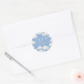 Sticker Rond Cloud bleu naturel neuf douche moderne design (Enveloppe)