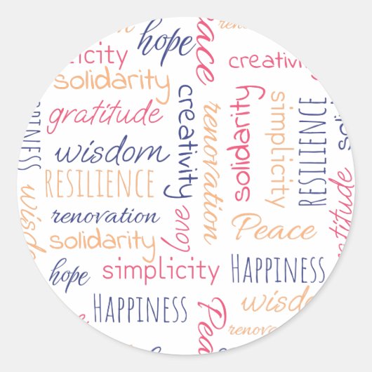 Sticker Rond Cloud de balise Mots positifs Meilleur Vendeur (Devant)