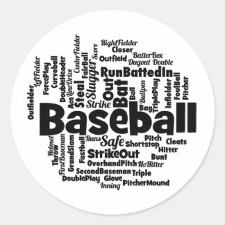 Sticker Rond Cloud de mot de baseball