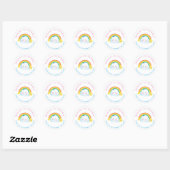 Sticker Rond Cloud et Rainbow Children Anniversaire merci (Feuille)