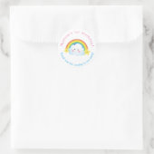 Sticker Rond Cloud et Rainbow Children Anniversaire merci (Sac)