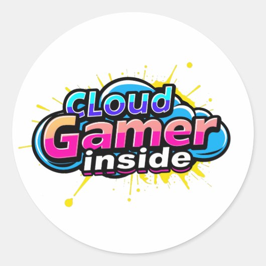 Sticker Rond Cloud gamers inside (Devant)