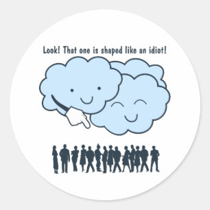 Sticker Rond Cloud Mocks Les formes humaines Drôle Caricature