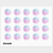 Sticker Rond Cloud Neuf Baby shower fille (Feuille)
