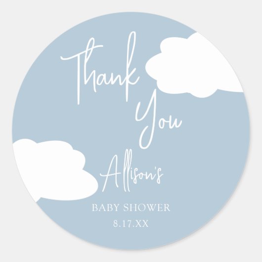 Sticker Rond Cloud Neuf Baby shower neutre pour les femmes Merc (Devant)