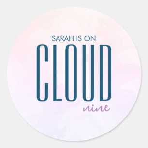 Sticker Rond Cloud Nine Pastel Purple Blue Fête des mariées mod