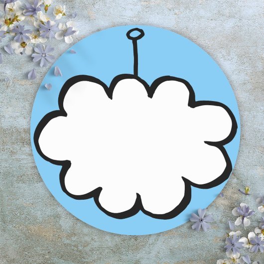Sticker Rond Cloud personnalisé sur une chaîne