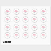 Sticker Rond Cloud Raindrops Baby shower Adresse de retour (Feuille)