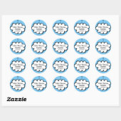 Sticker Rond Cloud sur une chaîne Baptême Christening Favoriser (Feuille)