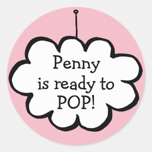 Sticker Rond Cloud sur une chaîne prête à POP (Devant)
