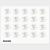 Sticker Rond Clouds Stars Baby shower Merci Or (Feuille)