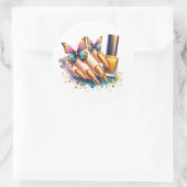 Sticker Rond Clous de papillon Parties scintillant d'or (Sac)