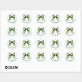 Sticker Rond Clover & Bow St. Patrick’s Day Party Design (Feuille)