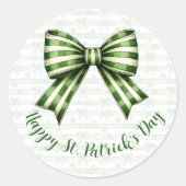Sticker Rond Clover & Bow St. Patrick’s Day Party Design (Devant)