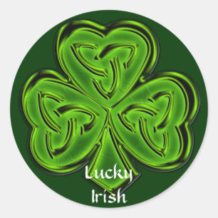 Sticker Rond CLOVER CELTIQUE Collection CLASSIQUE IRLANDAIS