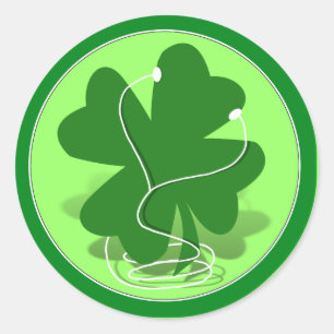 Sticker Rond Clover de la fête de la Saint-Patrick