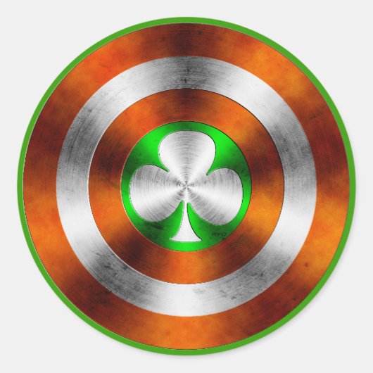 Sticker Rond Clover d'Irlande (Devant)