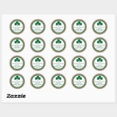 Sticker Rond Clover vert & Burlap St. Patrick's Day (Feuille)