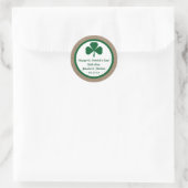 Sticker Rond Clover vert & Burlap St. Patrick's Day (Sac)
