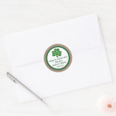 Sticker Rond Clover vert & Burlap St. Patrick's Day (Enveloppe)