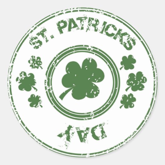 Sticker Rond Clovers de la Saint Patrick (Devant)