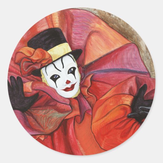 Sticker Rond Clown carnavalesque (Devant)