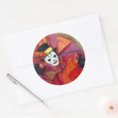 Sticker Rond Clown carnavalesque (Enveloppe)
