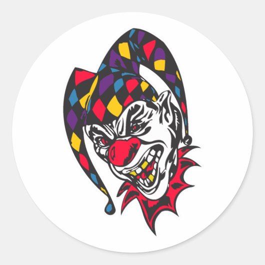 Sticker Rond clown de jester fou (Devant)