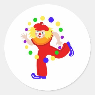 Sticker Rond Clown de jongleur de danse