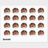 Sticker Rond Clown de tomate de Fidji (Feuille)