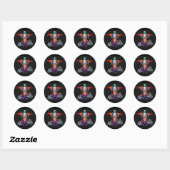 Sticker Rond Clown diabolique (Feuille)
