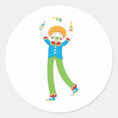 Sticker Rond Clown en jonglage (Devant)