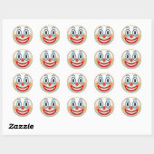 Sticker Rond Clown fou Emoji (Feuille)