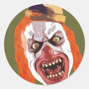 Sticker Rond Clown macabre