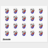 Sticker Rond clown maléfique chauve (Feuille)