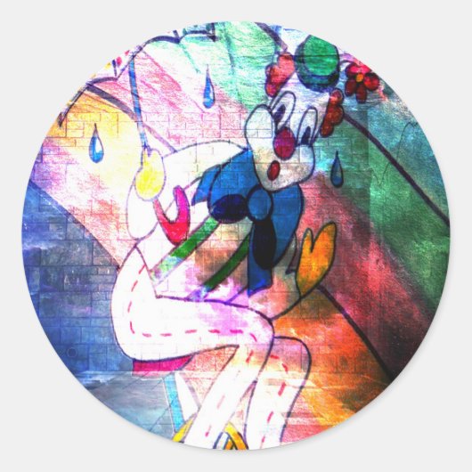 Sticker Rond CLOWN PRISE DANS RAIN.jpg (Devant)
