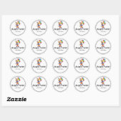 Sticker Rond Clown Purim Label (Feuille)