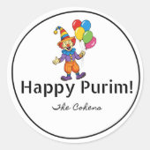 Sticker Rond Clown Purim Label (Devant)