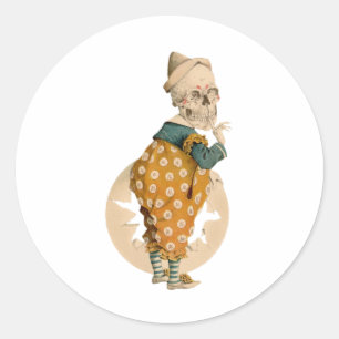 Sticker Rond Clown squelettique