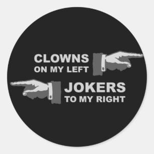 Sticker Rond Clowns et jokers