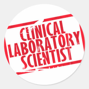 STICKER ROND CLS RUBBER STAMPÉ CLINIQUE LABORATOIRE SCIENTIFIQU