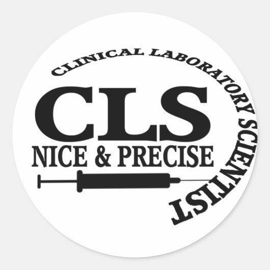 STICKER ROND CLS SLOGAN NICE ET CLINICAL CLINICAL SCIENTIFIQUE (Devant)