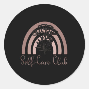 Sticker Rond Club d'autosoins disant Pluie de sensibilisation à