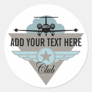 Sticker Rond Club d'avion à réaction